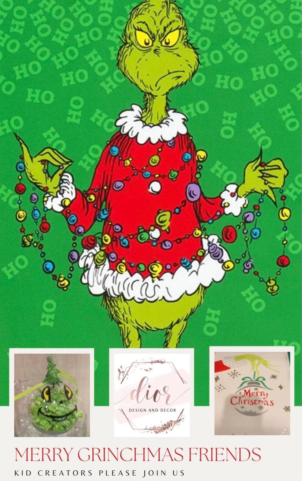 Grinch Day Kids Workshop | Sparkly Ornaments & Grinch Tote Fun