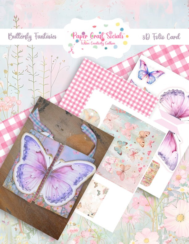 🦋 3D Butterfly Folio Keepsake Class ~ 7/30 Wednesday 5:30pm
