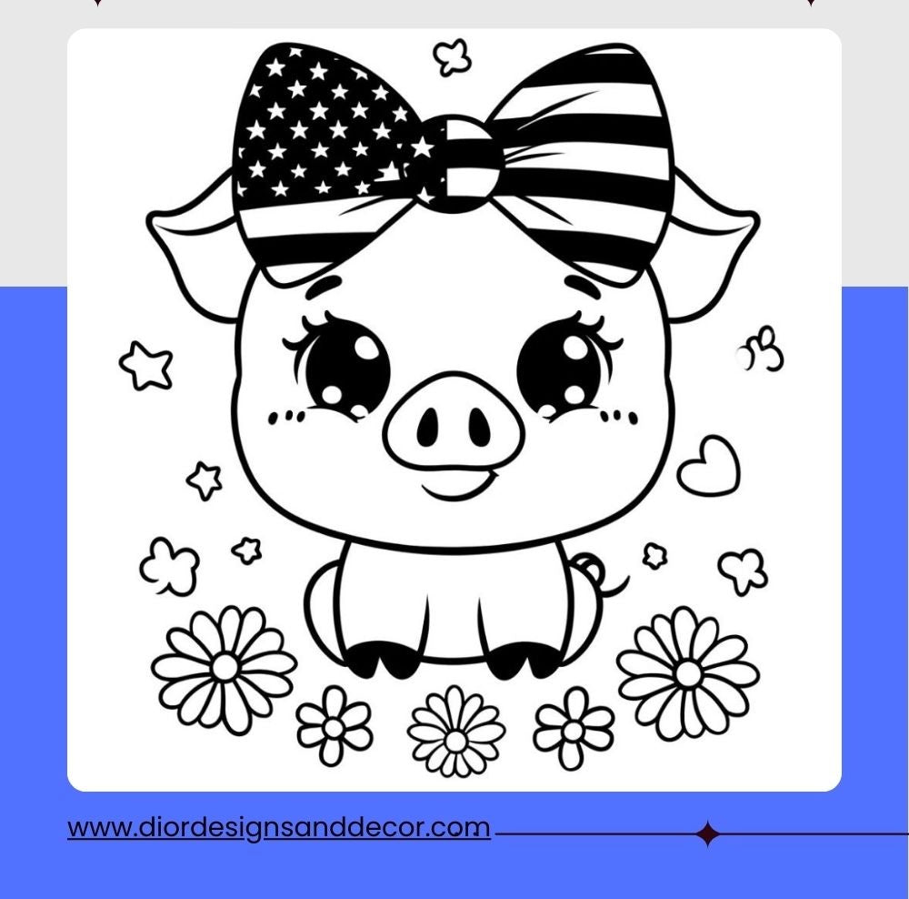 Miss Patriotic Piggy Tracer & Supply List