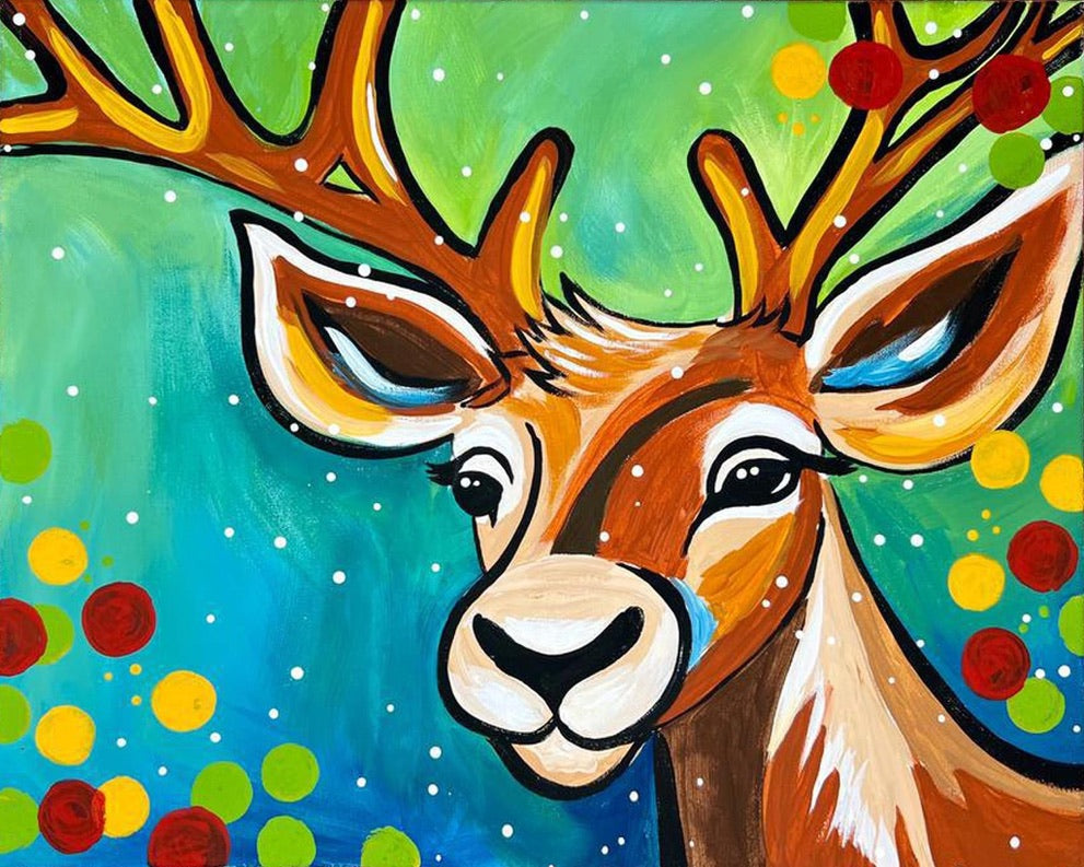 Santa or Rudolph Paint Party - $25 with Coupon - 12/02/24 6:30pm in studio