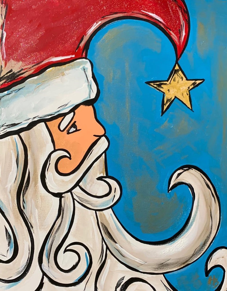 Santa or Rudolph Paint Party - $25 with Coupon - 12/02/24 6:30pm in studio