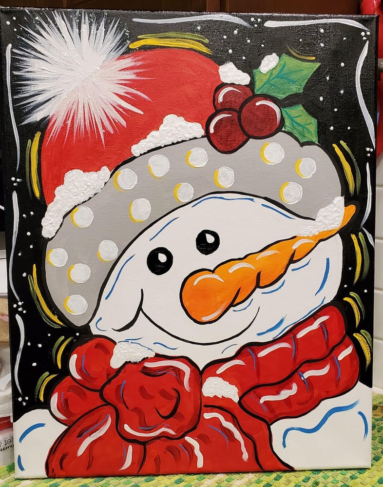 Snowman Paint Party - $20 with Coupon 01/30/25 6:30pm in studio