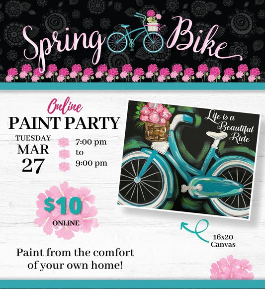 Online Spring Bike Paint Party $10!