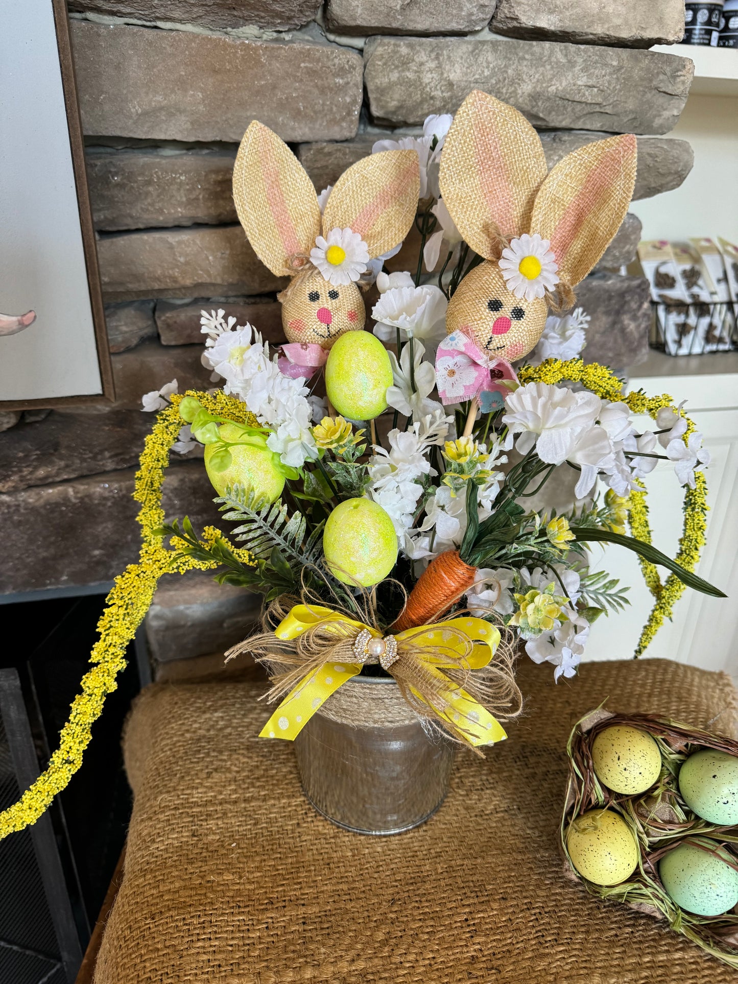 Springtime Bunny & Blooms Centerpiece.