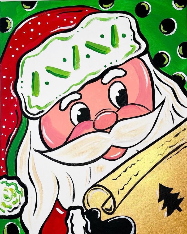 Santa or Rudolph Paint Party - $25 with Coupon - 12/02/24 6:30pm in studio