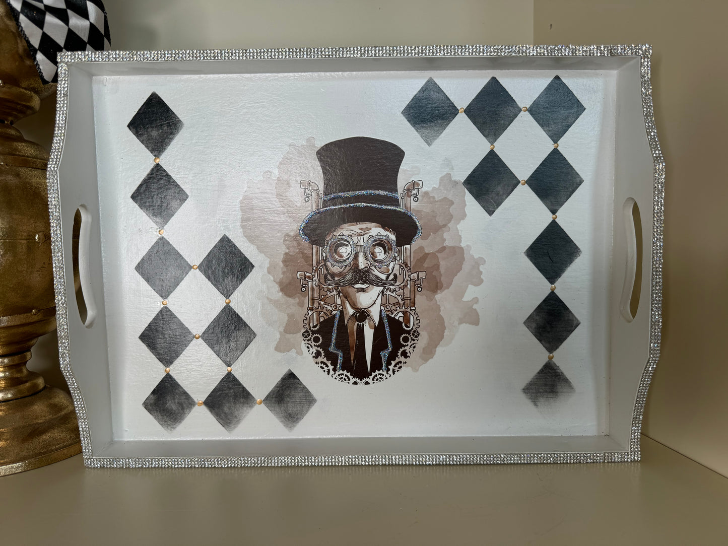 Steampunk themed tray