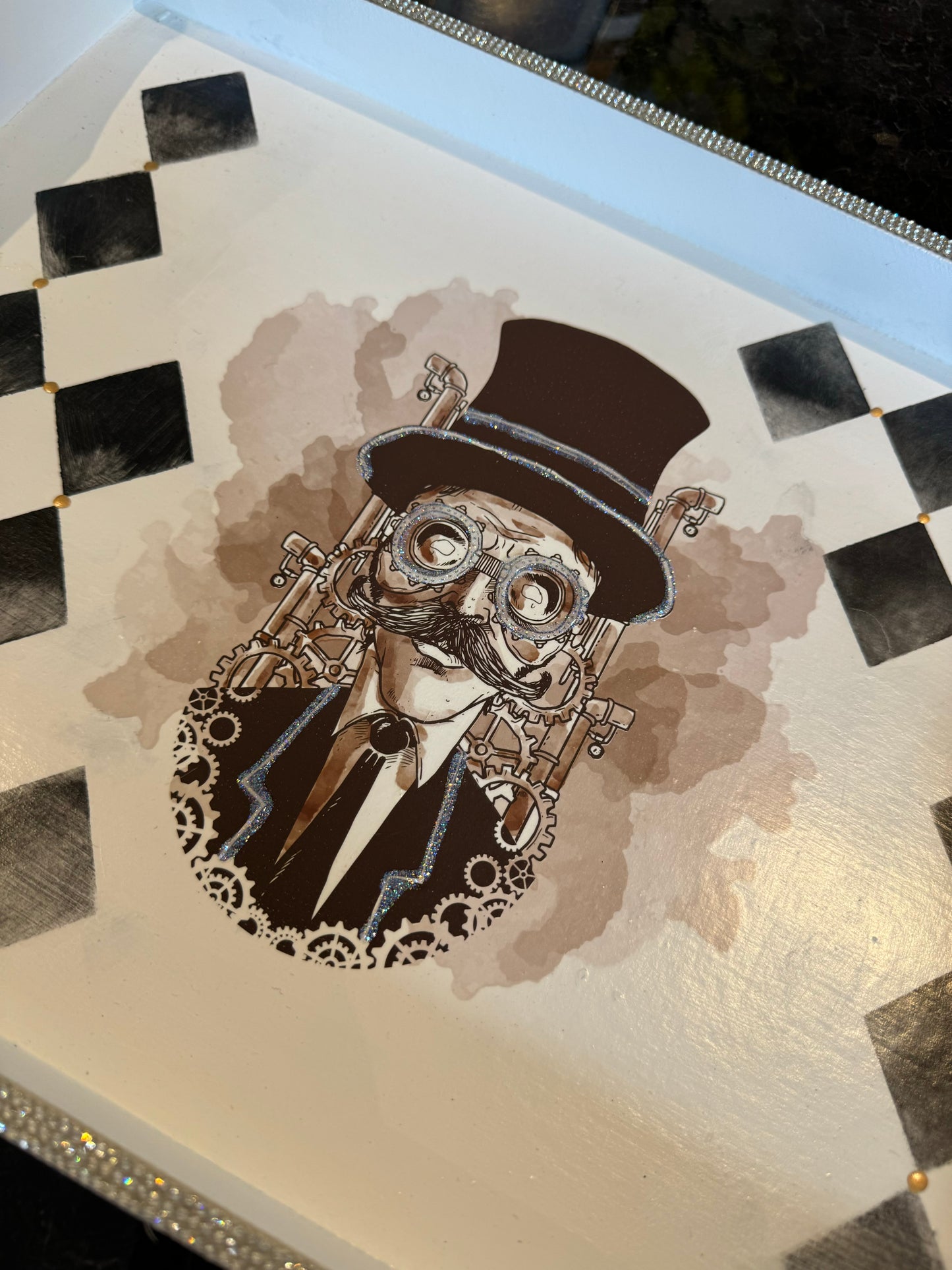 Steampunk themed tray