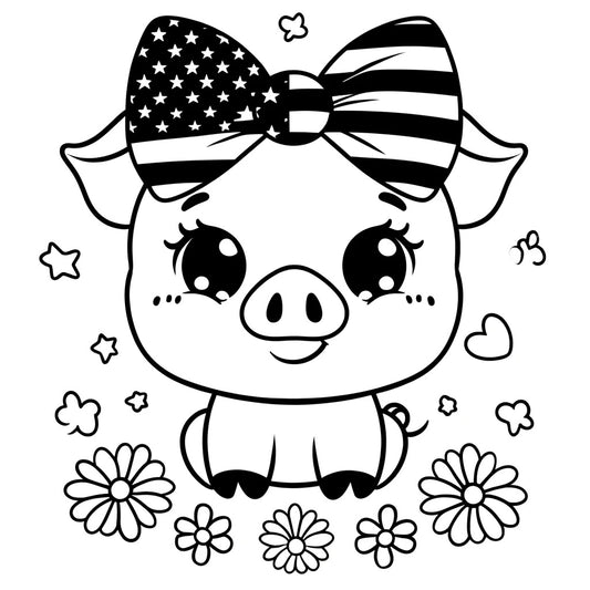 Miss Patriotic Piggy Tracer & Supply List